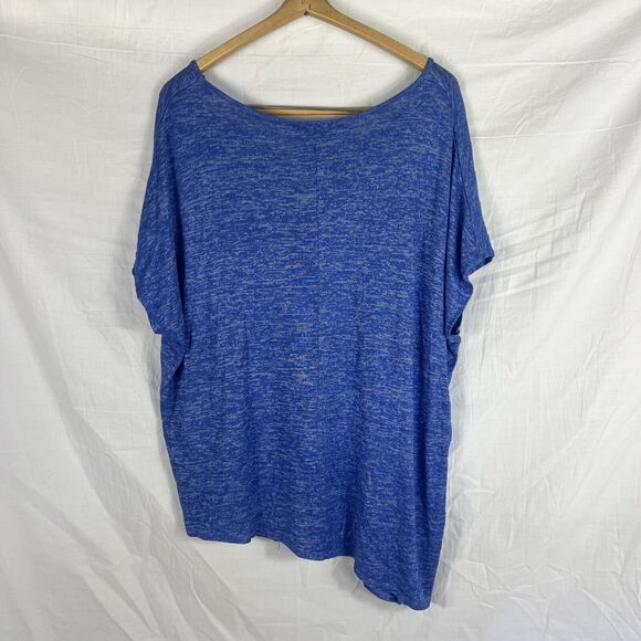 Lane Bryant Plus Size 18/20 Heather Royal Blue V-Neck Short Sleeve Asymmetrical - Picture 6 of 6